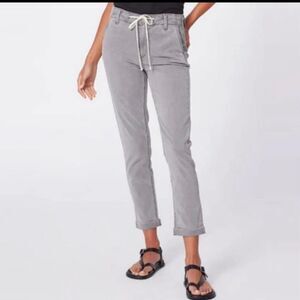 PAIGE Christy Vintage Grey Haze Drawstring Cuffed Pant